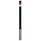 Barrier post | Black - Line |  76 mm | removable | self-engaging lock, incl. base rosette, | with hot-dip galvanized ground sleeve, approx. 400 mm below ground | with triangular locking mechanism acc. with DIN 3223